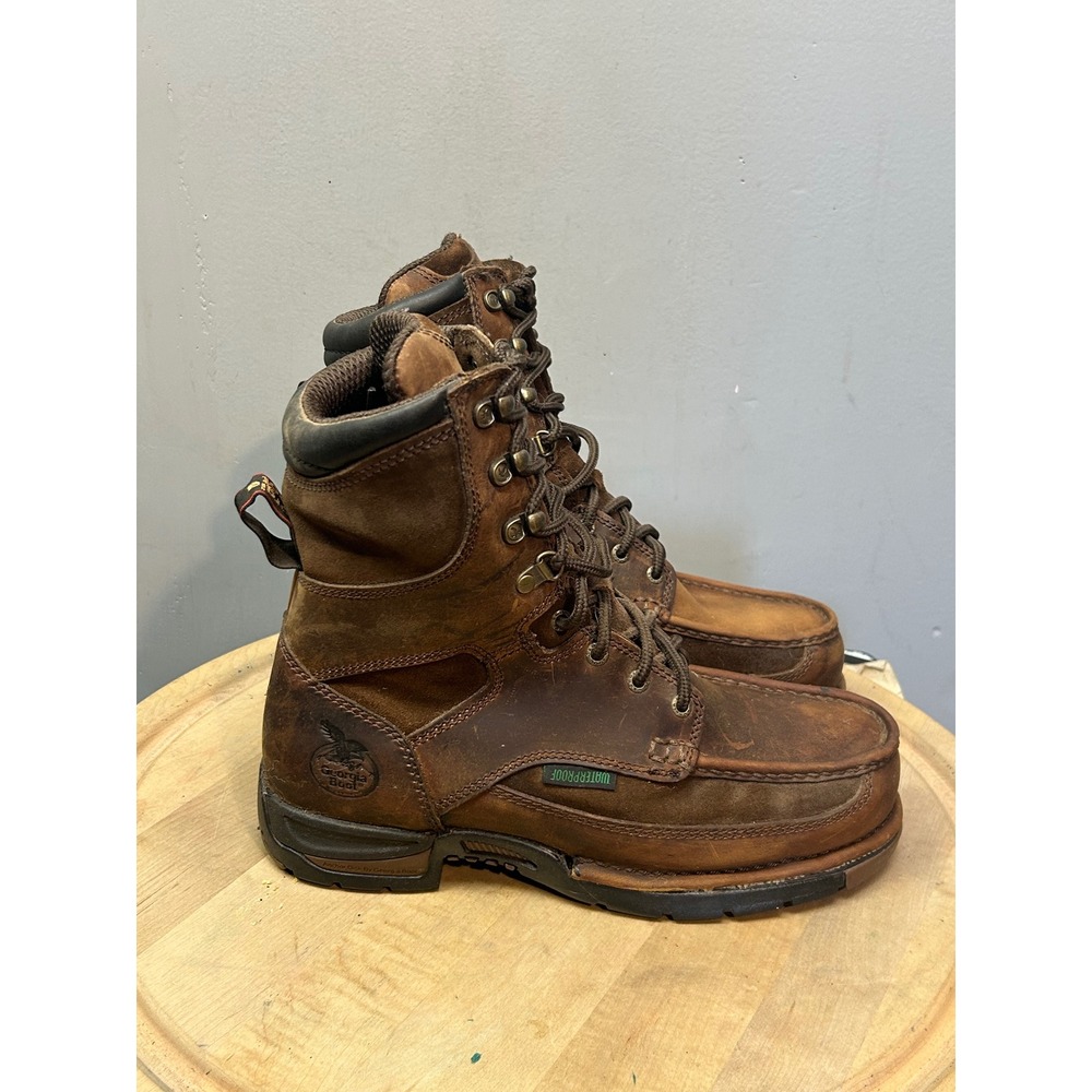 Georgia Boot Waterproof Work Boots Brown Leather EH ASTM F2892-18 Mens 8.5W